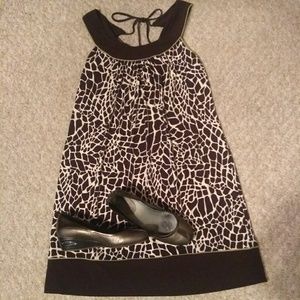 🛑 SOLD 🛑Cute Zebra Print Dress - Brown/White